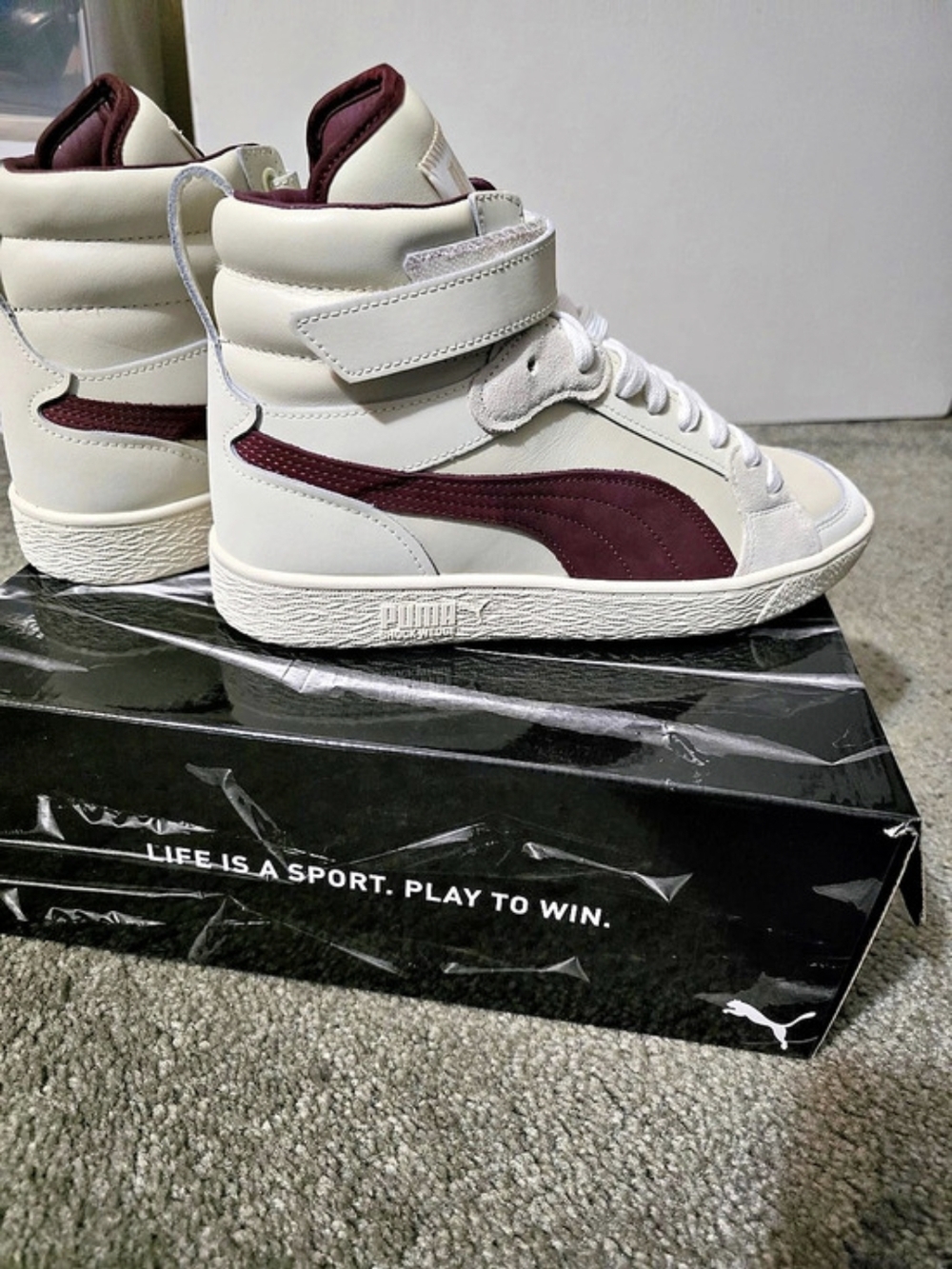 Puma x June Ambrose: Ralph Sampson Mid in Whisper White - Aubergine NIB - Picture 9 of 12